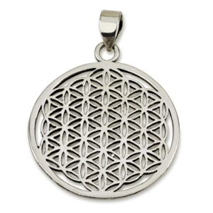 Flower of Life Pendant Sterling Silver 925 Sacred Geometry Seed of Life Yoga Jewelry