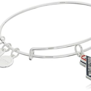 Alex and Ani Womens Military Proud Bangle Bracelet, Shiny Silver, Expandable