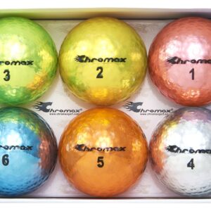 Chromax Metallic M5 Colored Mixed Golf Balls (Pack of 6), Assorted