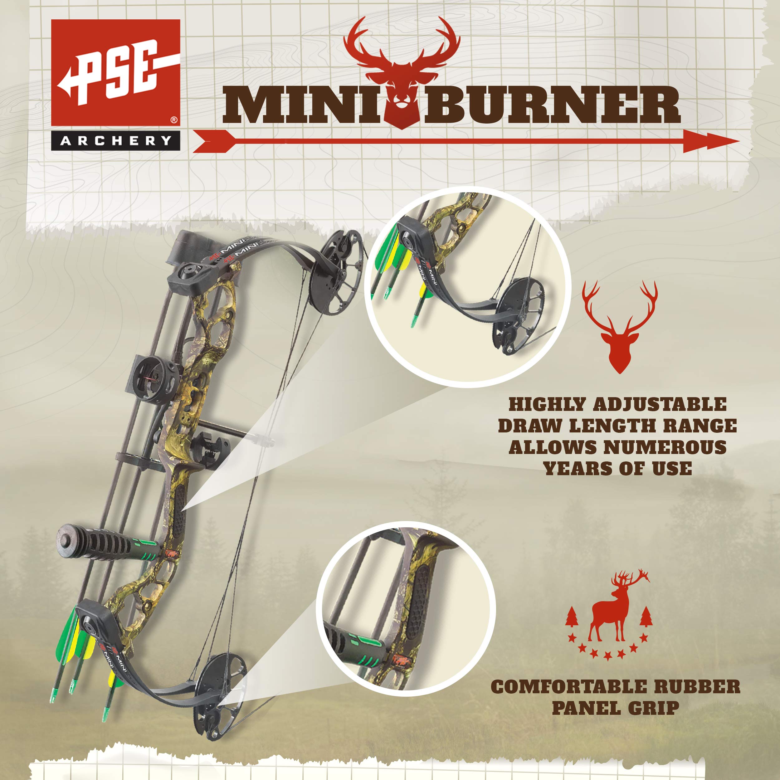 Pse 2018 Mini Burner Rts Package Lh 25" 40 Lbs Mossy Oak Country