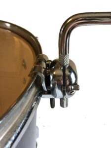 cowbell mount bracket - tom hoop clamp for cowbell, jam block, tambourine, splash cymbal