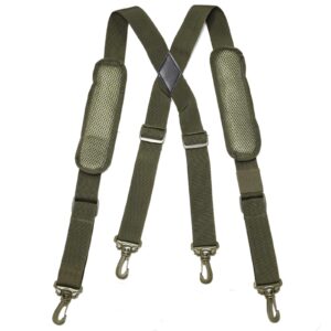 MELOTOUGH Tactical Duty Belt suspenders Police Suspenders Law Enforcement for Duty Battle Belt Suspenders with Padded Adjustable tool belt Suspenders Camo Green