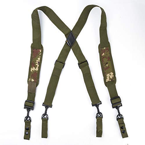 MELOTOUGH Tactical Duty Belt suspenders Police Suspenders Law Enforcement for Duty Battle Belt Suspenders with Padded Adjustable tool belt Suspenders Camo Green