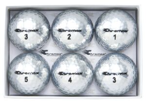 chromax metallic m5 colored golf balls (pack of 6), silver