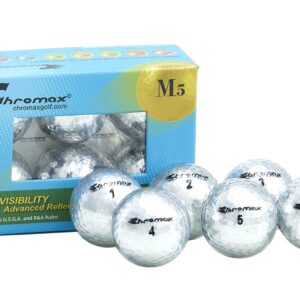 Chromax Metallic M5 Colored Golf Balls (Pack of 6), Silver