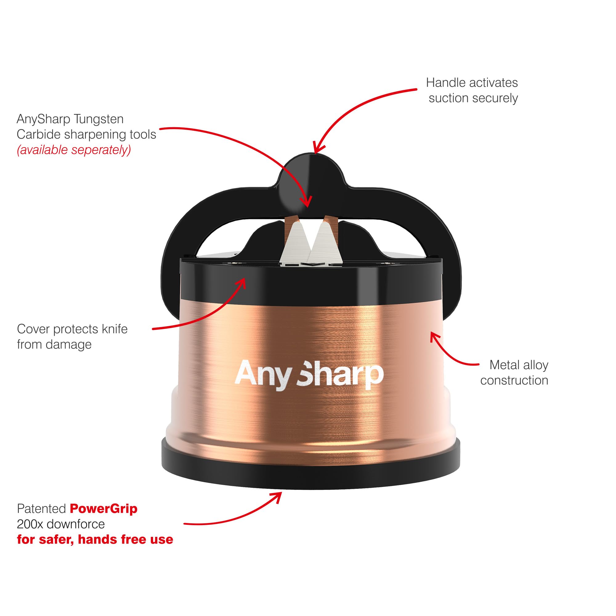 AnySharp Gift Box Pro Knife Sharpener, One Size, Copper