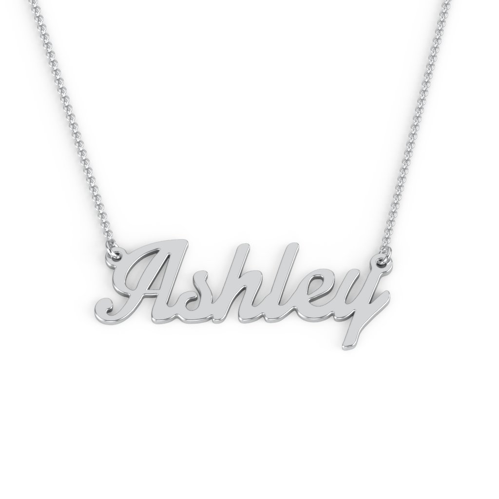 TSD Sterling Silver Personalized Name Necklace with a 16" Chain in Glamorous Font by JEWLR…