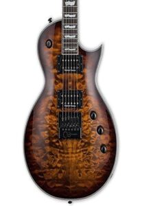 esp ltd ec-1000 evertune electric guitar, dark brown sunburst