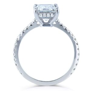 Kobelli Emerald-cut Forever One Moissanite Engagement Ring 2 7/8 CTW 14k White Gold, 6