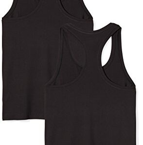 Amazon Essentials Women's Tech Stretch Racerback Tank Top (Available in Plus Size), Pack of 2, Black, Medium