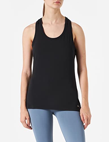 Amazon Essentials Women's Tech Stretch Racerback Tank Top (Available in Plus Size), Pack of 2, Black, Medium