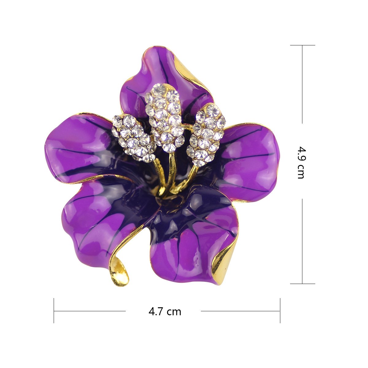 Merdia Brooch Pin for Women Flowers Brooch with Created Crystal | Elegant Brooches and Pins for women | Pearl Brooches for women with Flower Pins | Designer Brooch Collar Pins for women, Purple 29.8