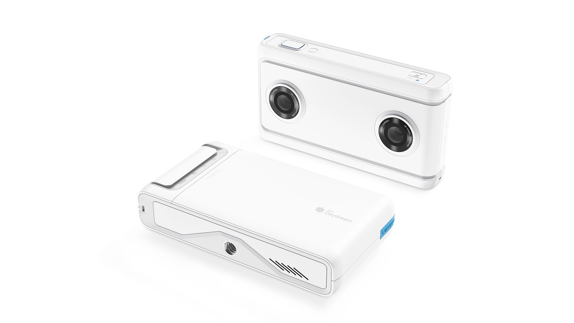 Lenovo Mirage Camera with Daydream, VR-Ready Photo and Video Camera, Integration with YouTube and Google Photos, Smartphone Compatibility, Moonlight White