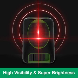 Laser Level, Huepar Box-1R 150 feet Red Cross Line Laser leveler, Self Leveling 150° Vertical Selectable Laser Lines with Pulse Mode, 360°Magnetic Base and Battery Included