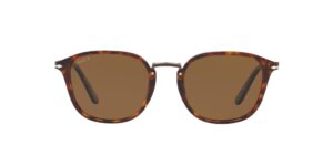 persol po3186s round sunglasses, havana/brown polarized, 53 mm