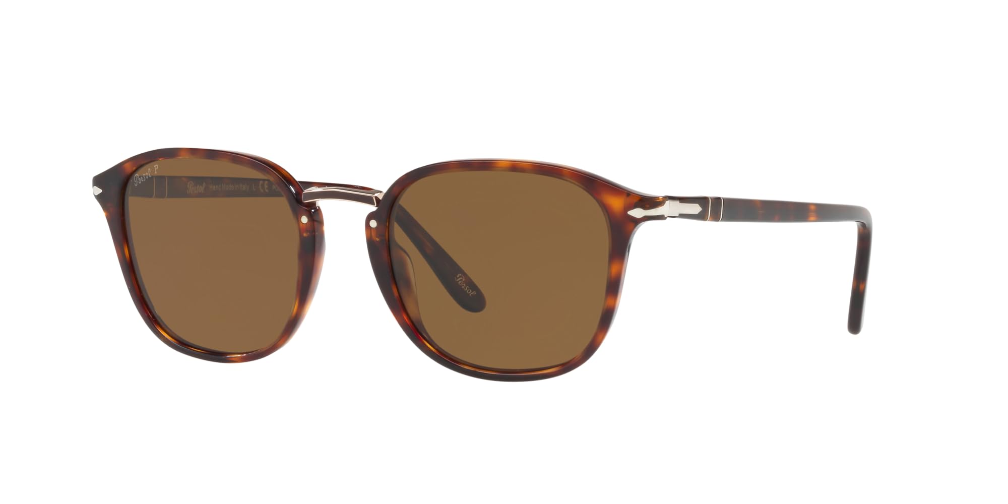 Persol PO3186S Round Sunglasses, Havana/Brown Polarized, 53 mm