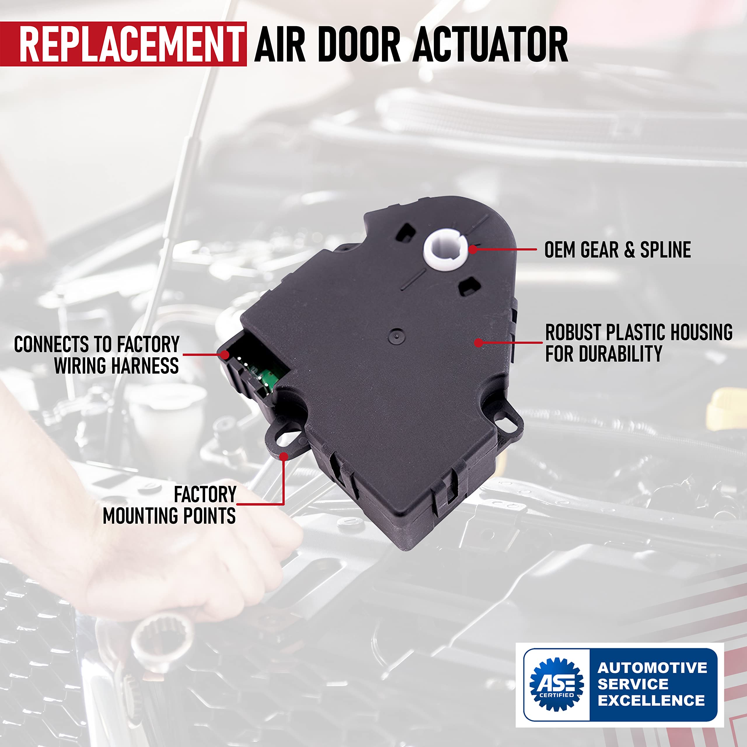 HVAC Blend Door Actuator - Replaces 604107, 16124932, 16177412, 604-107 - Compatible with Chevy, GMC Vehicles and More - Tahoe, Monte Carlo, Corvette, Malibu, K1500 Suburban, Yukon, Regal