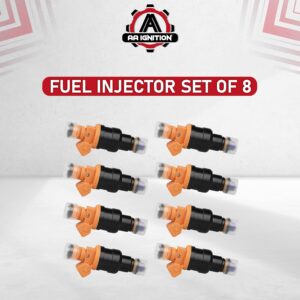 Fuel Injector Set of 8 - Replaces part 280150943, 0280150939, 0280150909 - Compatible with Ford, Lincoln, Mercury Vehicles - E250, F150, F250, F350, E350, Mustang - 4.6L, 5.0L, 5.4L, 5.8L