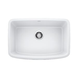 Valea 27 in. Single Bowl Kitchen Sink, White