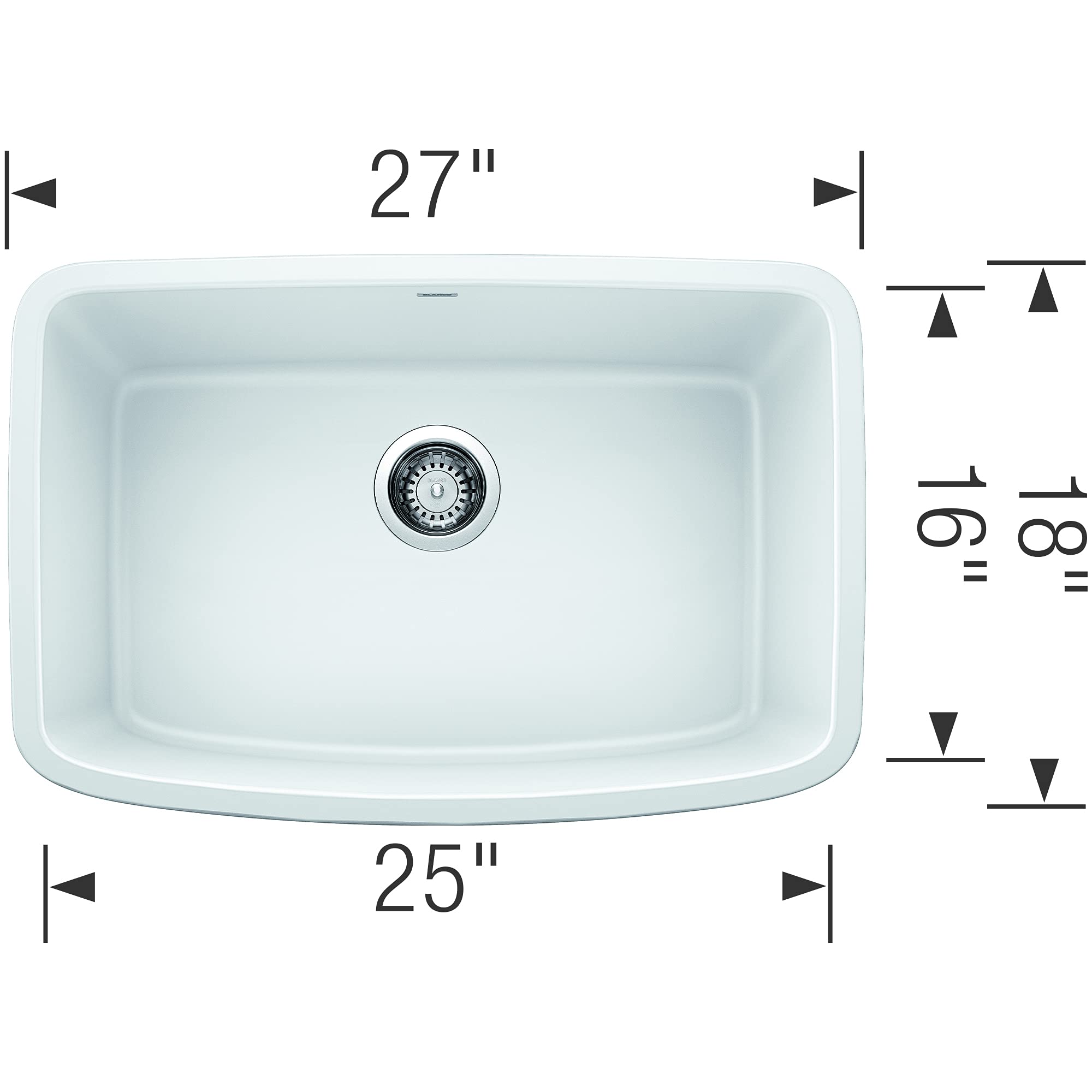 Valea 27 in. Single Bowl Kitchen Sink, White