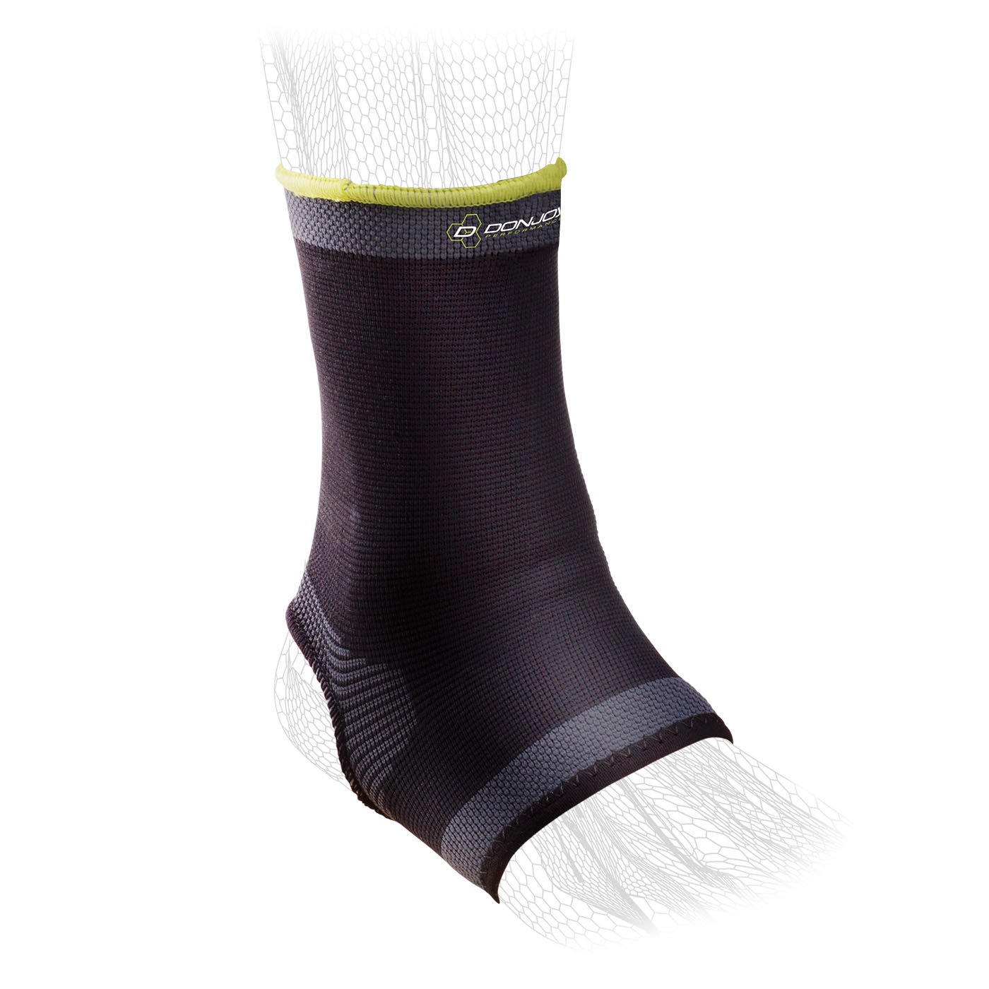 DonJoy Performance Knit Ankle Sleeve - Lightweight and Low-Profile Compression Ankle Sleeve Ideal for Mild Ankle Sprains, Strains, Inflammation, Arthritis, and Soreness - Large