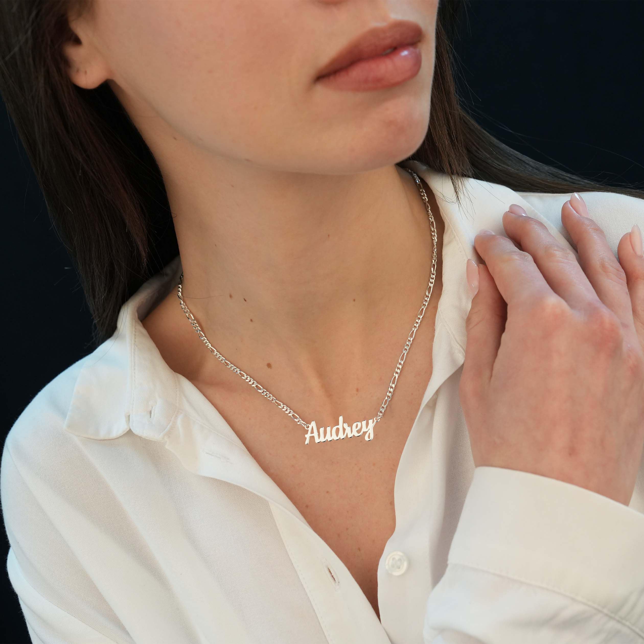 Beleco Custom Name Necklace 18k Gold/Rose Plated or Sterling Silver 925 - Personalized Name Necklace