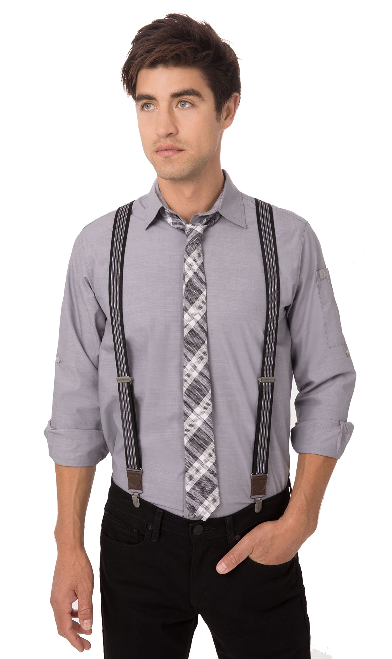 Chef Works Unisex Pant Suspenders, Black Gray, One Size