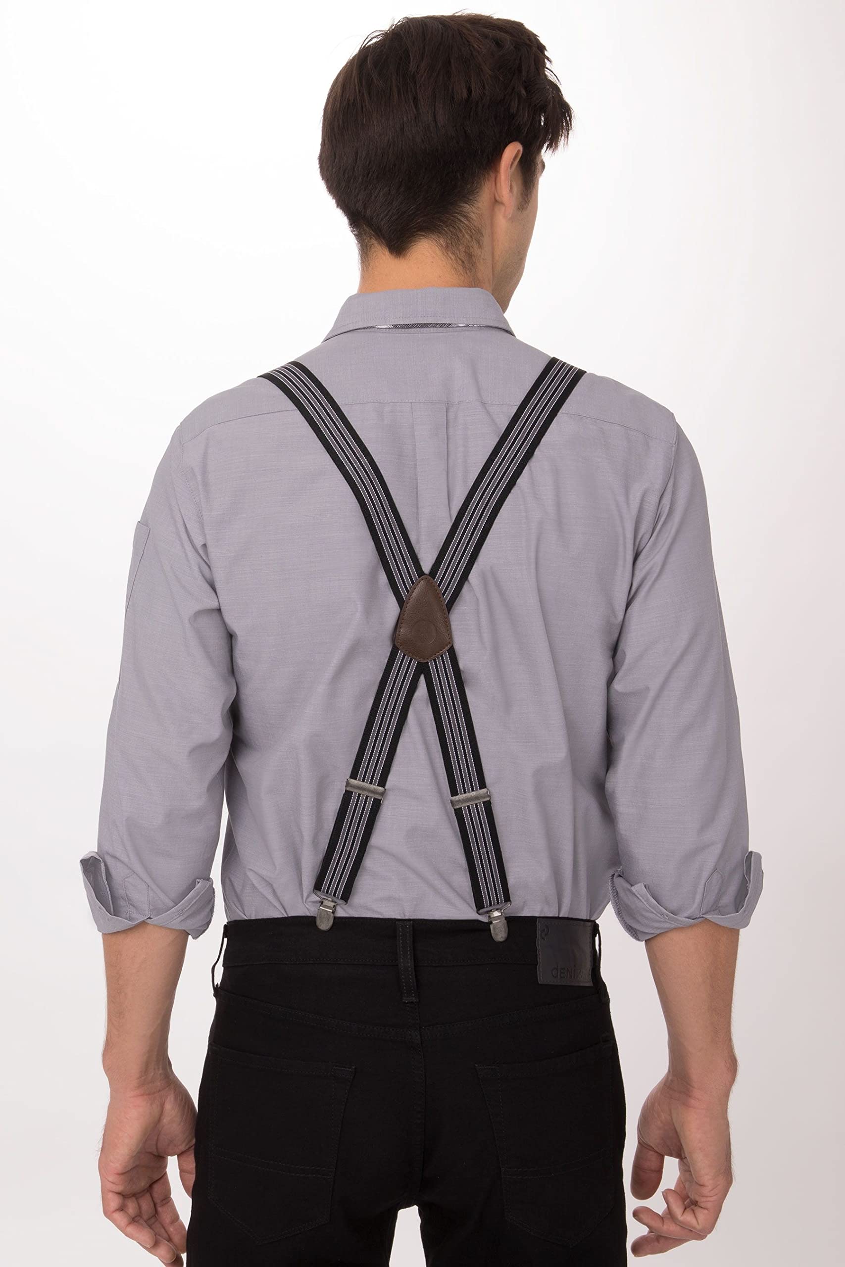 Chef Works Unisex Pant Suspenders, Black Gray, One Size