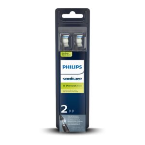 Philips Sonicare Genuine W DiamondClean Toothbrush Heads, 2 Brush Heads, Black, HX6062/95