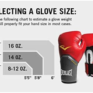 Everlast Pro Style Elite Workout Training Boxing Gloves Size 14 Ounces, Red