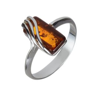 HolidayGiftShops Sterling Silver and Baltic Honey Amber Ring Ninelle