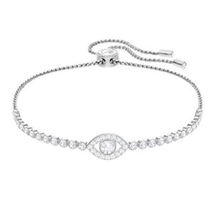 swarovski rhodium plated evil eye bracelet