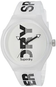 superdry unisex syg189w urban xl sport analog display quartz clear watch