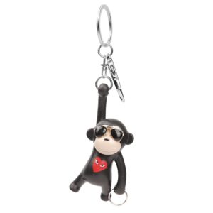 ygmoner monkey sunglass keychains car keys holder backpack pendant （black）