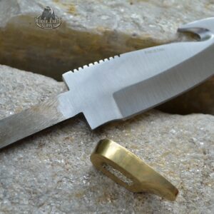 Whole Earth Supply (Set of 2) CUSTOM BLANK Guthook Knife Making Hunter Blade w/Brass Guard Bolster BLSM02