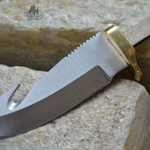 Whole Earth Supply (Set of 2) CUSTOM BLANK Guthook Knife Making Hunter Blade w/Brass Guard Bolster BLSM02