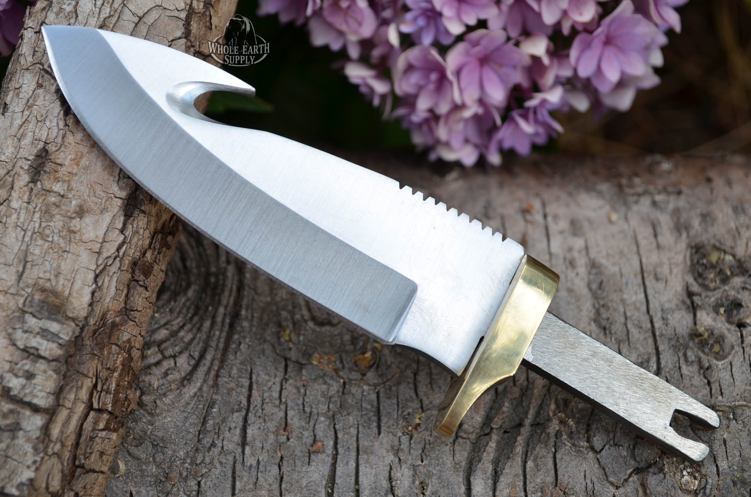 Whole Earth Supply (Set of 2) CUSTOM BLANK Guthook Knife Making Hunter Blade w/Brass Guard Bolster BLSM02