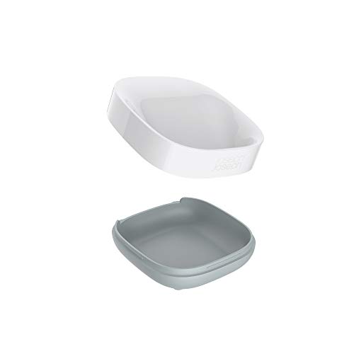 Joseph Joseph 70511 Slim Compact Soap Dish with Drain, Gray, 7.1 x 3.6 x 8.4 cm