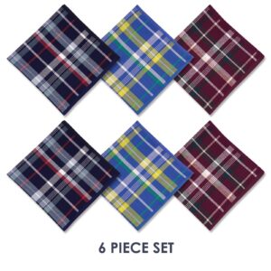 Selected Hanky 100% Cotton Men's Handkerchief 6 Piece Gift Set