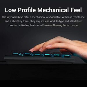 Redragon K509 RGB-Backlit Gaming Keyboard,104 Keys Wired Mechanical Feeling Low Profile Quiet Keyboard, Spill-Resistant, Anti-Ghosting, Compatible with Windows,macOS, PS4/5, Xbox. Black