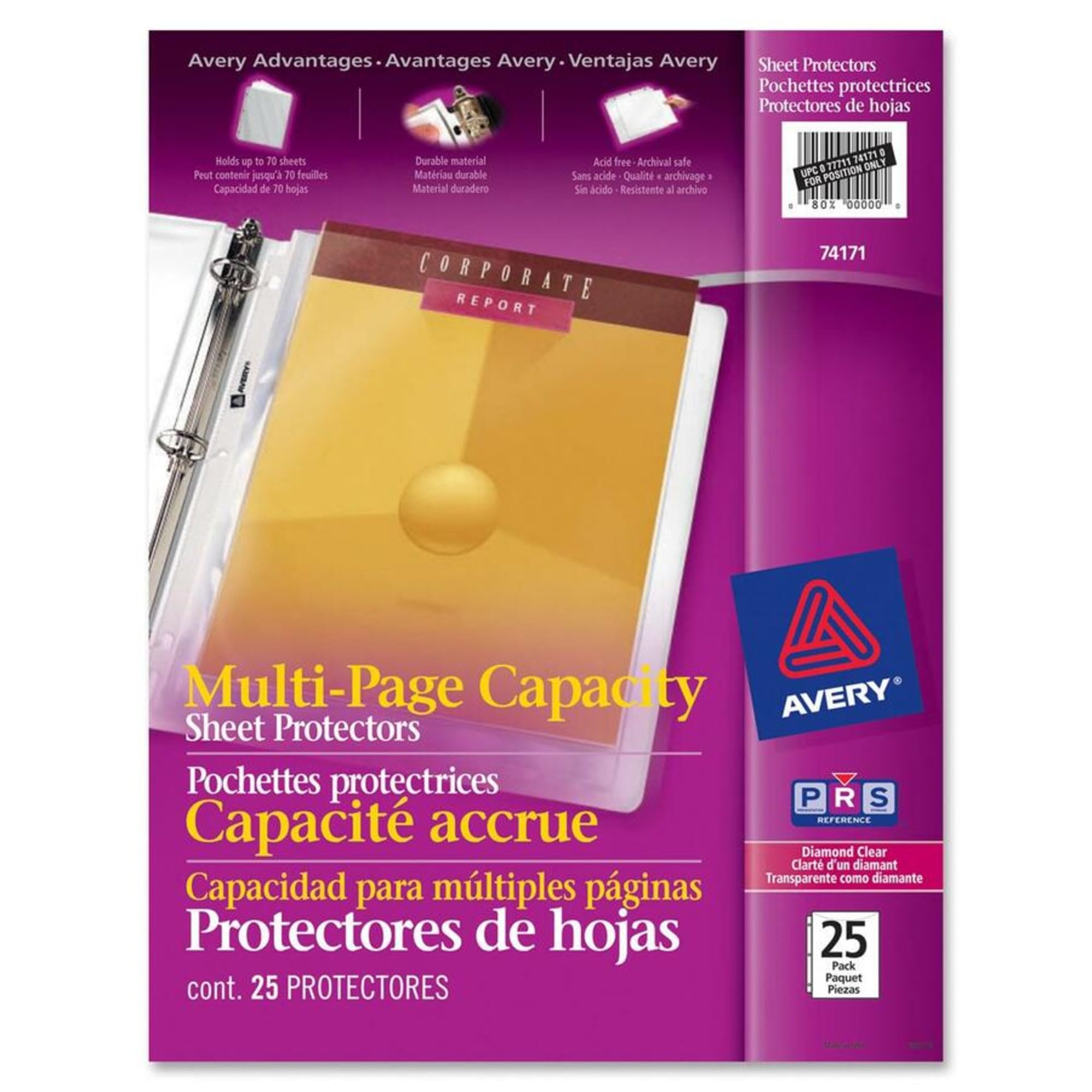 Avery(R) Multi-Page Capacity Sheet Protectors, 8 1/2in. x 11in, Top Loading, Pack of 25