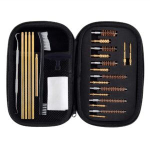 handgun rifle cleaning kit .22, 30, 243, 280, 40, 45, 357/9mm/.38 multi-caliber bore brushes brass jags boosteady