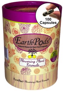 earthpods premium flower fertilizer - easy organic flower plant food spikes - 100 capsules - boost blossoms (great for roses, potted annuals, perennials, flower bulbs, hanging baskets)