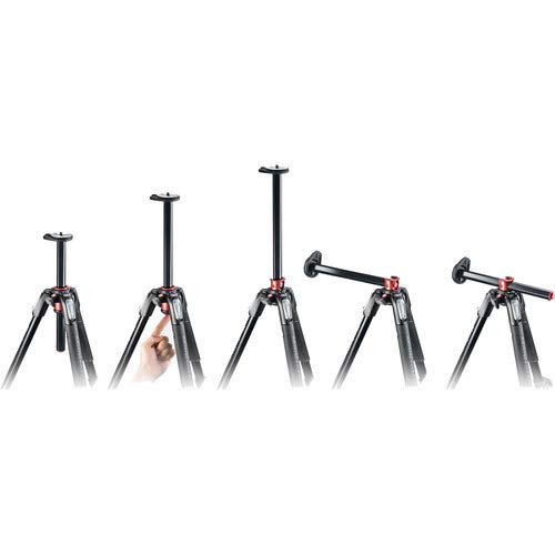 Manfrotto MT190XPRO3 3 Section Aluminum Tripod Legs with Q90 Column (Black), Bundled with A ZAYKiR Tripod Strap Non-Slip with Two Quick-Release Loops (Black)