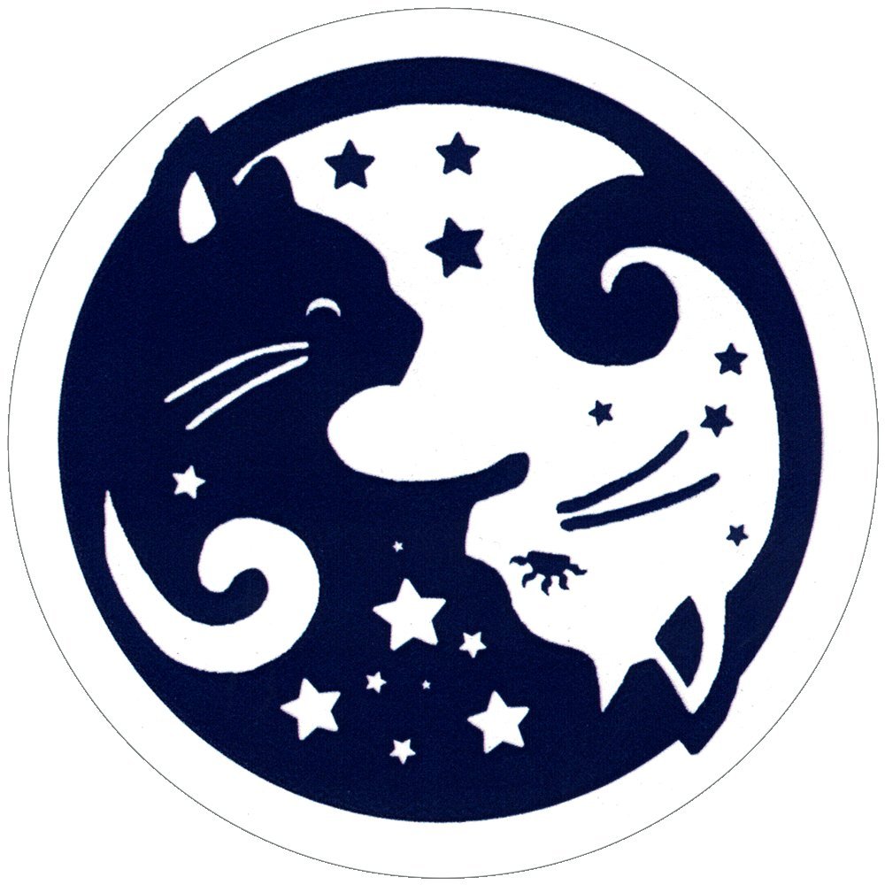 Peace Resource Project Starry Yin Yang Cats - Small Bumper Sticker or Laptop Decal (3.25" Circular)