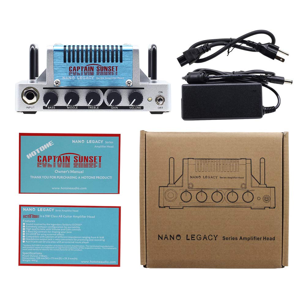 Hotone Captain Sunset High Gain Guitar Amp Head 5 Watts Class AB Amplifier with CAB SIM Phones/Line Output