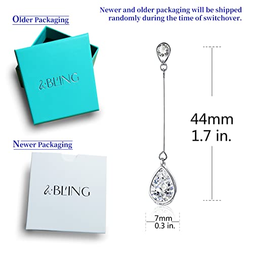 SBLING Platinum-Plated Cubic Zirconia Teardrop Earrings, 3.9 cttw, Teardrop