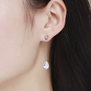 SBLING Platinum-Plated Cubic Zirconia Teardrop Earrings, 3.9 cttw, Teardrop