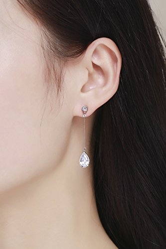 SBLING Platinum-Plated Cubic Zirconia Teardrop Earrings, 3.9 cttw, Teardrop