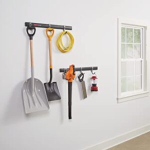 Rubbermaid FastTrack Garage Storage Utility Hooks, All in One Rail Hook Kit and Tool Organizer, 8 Piece, Heavy Duty for Wall/Shed/Garden